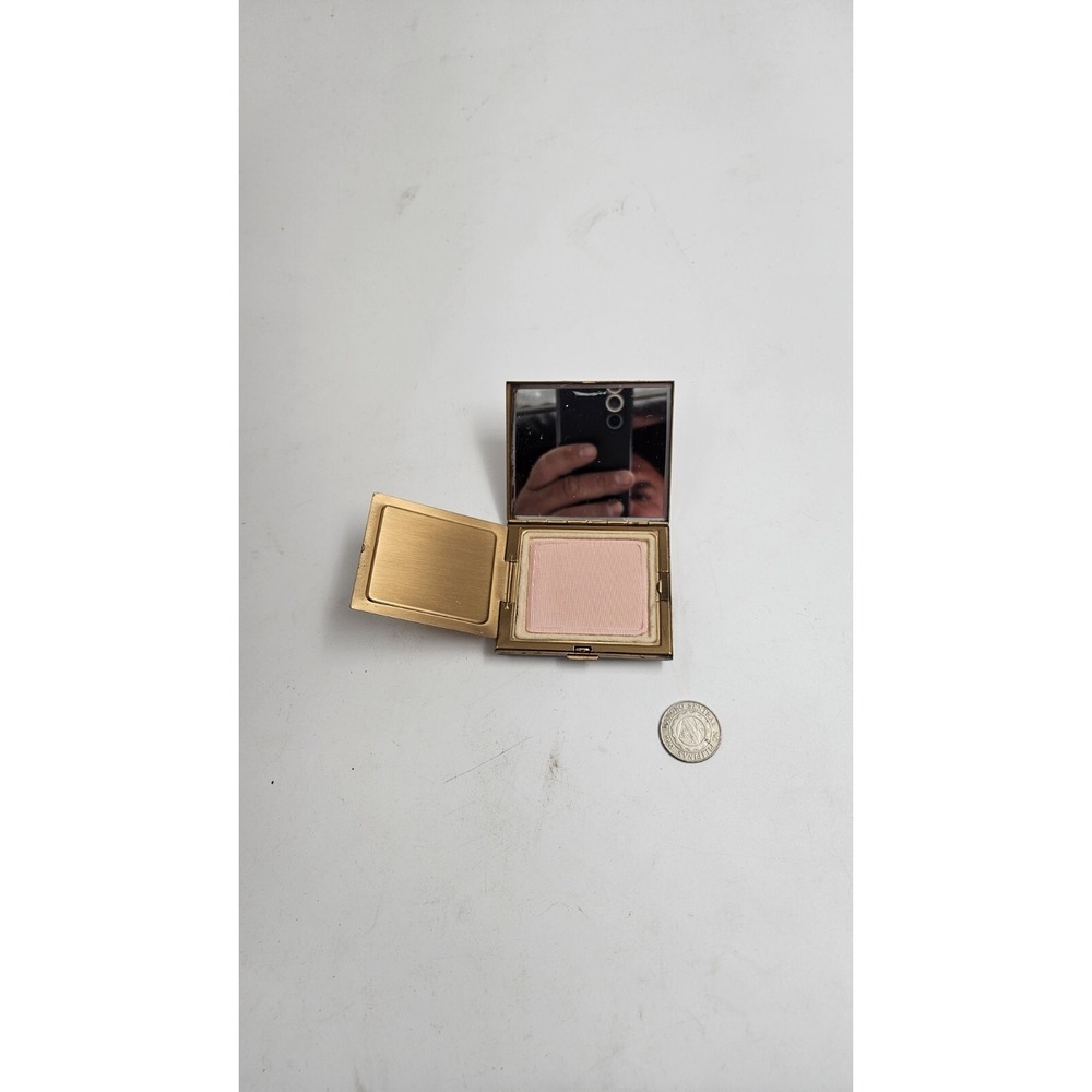 Marhill Lucite Mirrored Powder Compact Faux Mother Of Pearl 1940's Vintage #A4